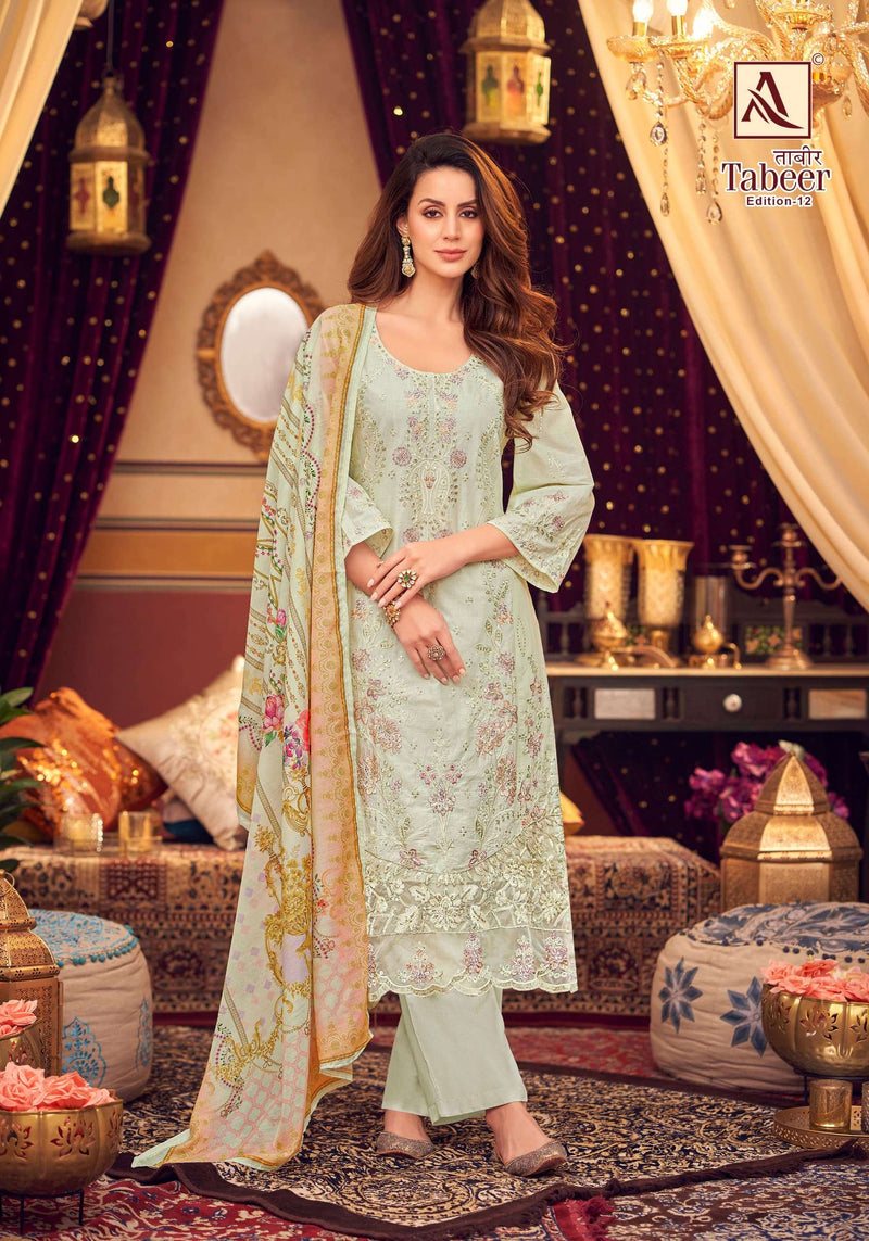 Alok Suits Tabeer Vol 12 Pure Cambric Lawn Embroidered Pakistani Suit