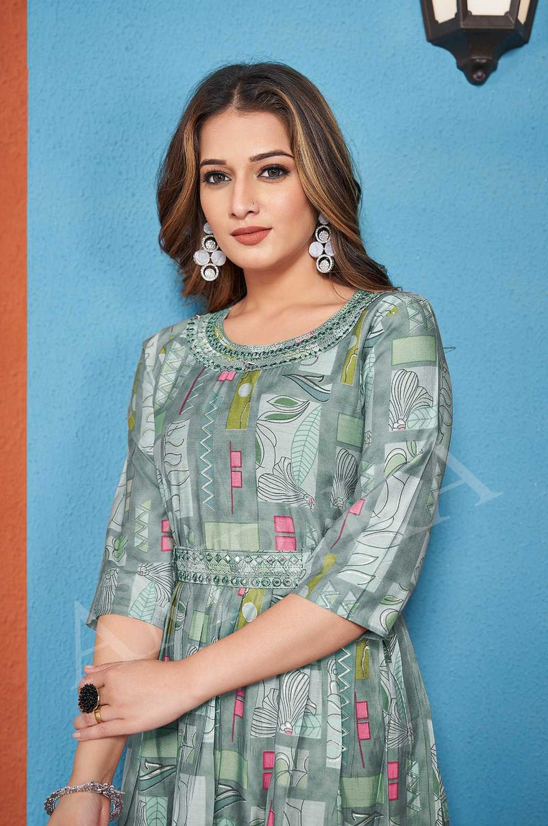 Ambika Kurtis Jalwan Vol 3 Mill Print Modal Foil Combo Set Of Long Kurti