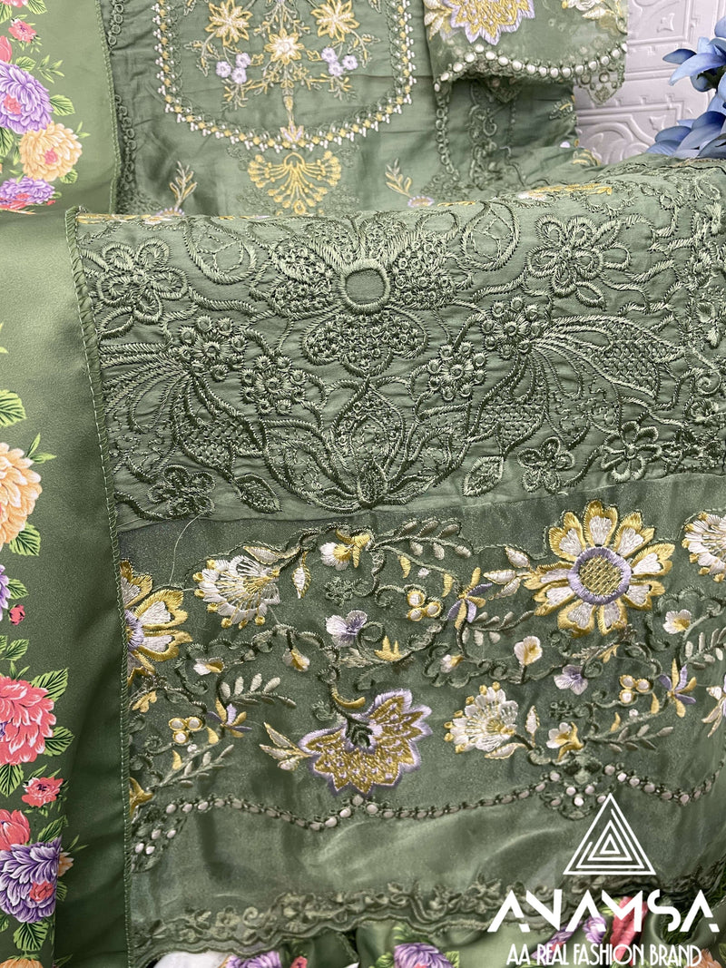 Anamsa 495 Jam Cotton Heavy Embroidered Sequence Work Salwar Suit