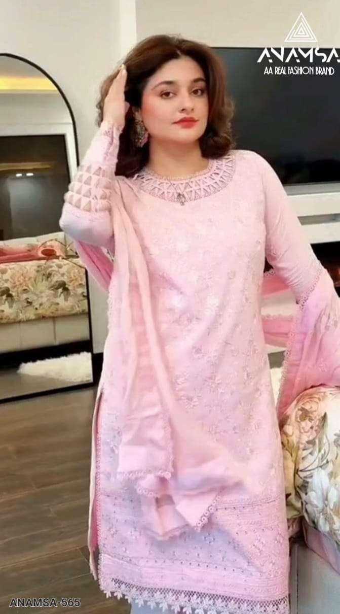 Anamsa 565 Pure Fox Georgette Embroidered Sequence Work Salwar Suit