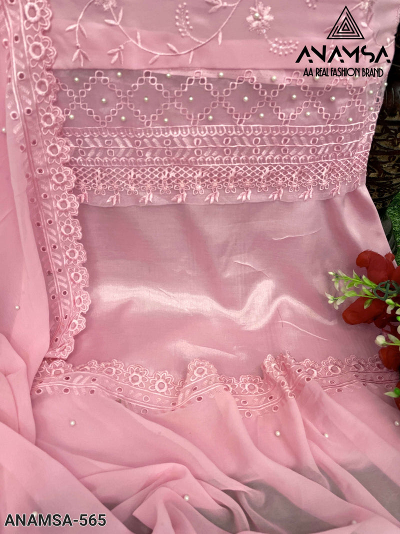 Anamsa 565 Pure Fox Georgette Embroidered Sequence Work Salwar Suit