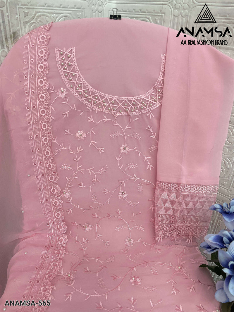 Anamsa 565 Pure Fox Georgette Embroidered Sequence Work Salwar Suit