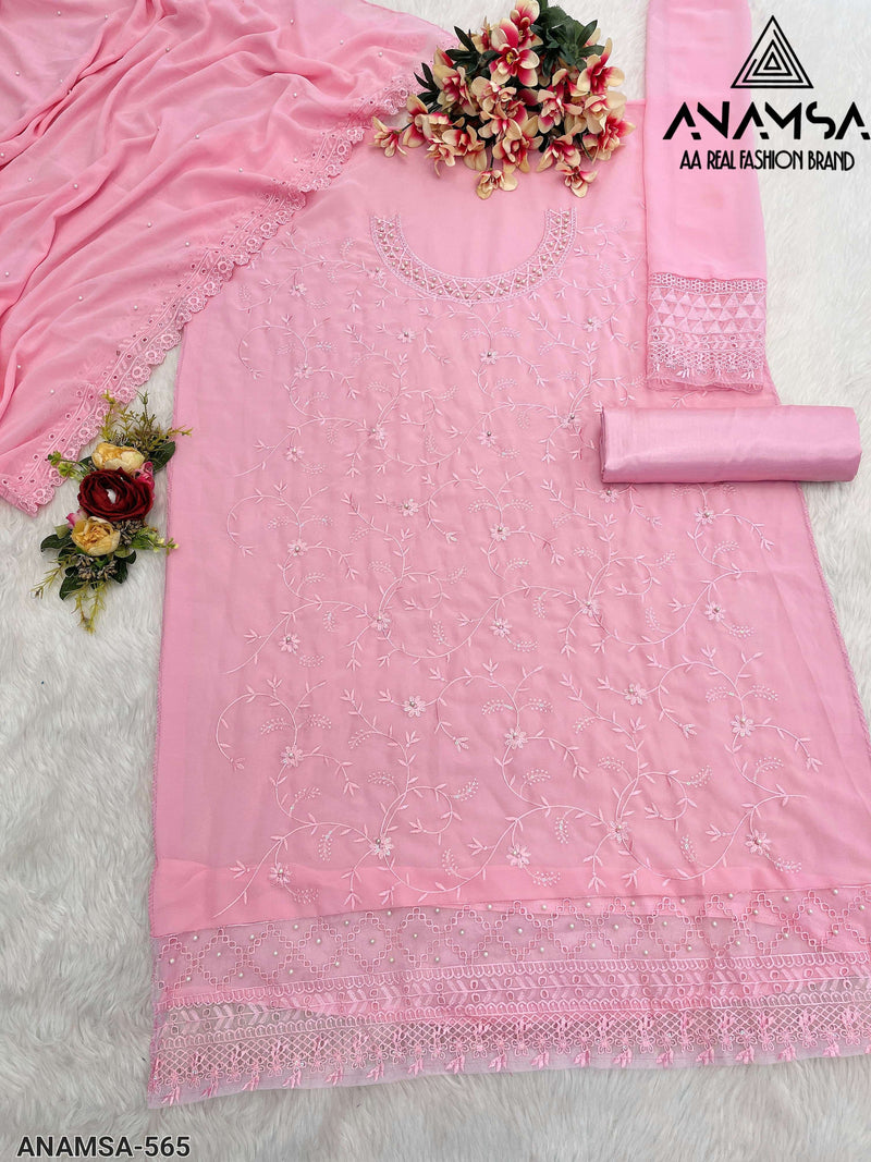 Anamsa 565 Pure Fox Georgette Embroidered Sequence Work Salwar Suit