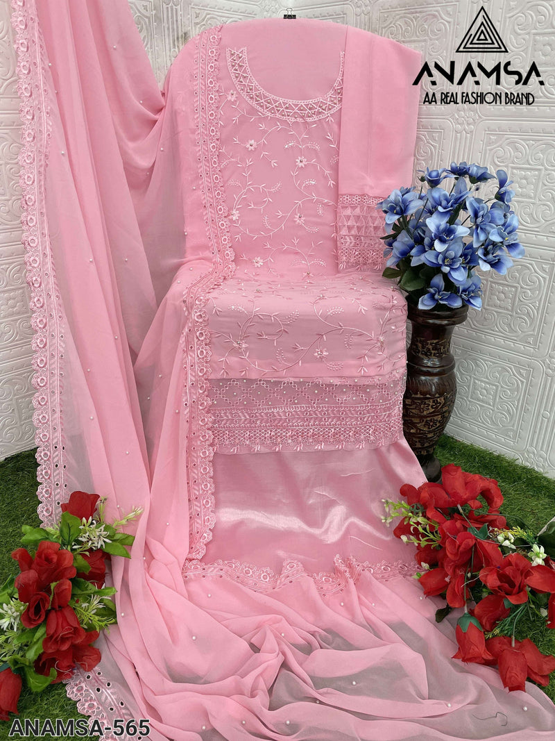 Anamsa 565 Pure Fox Georgette Embroidered Sequence Work Salwar Suit