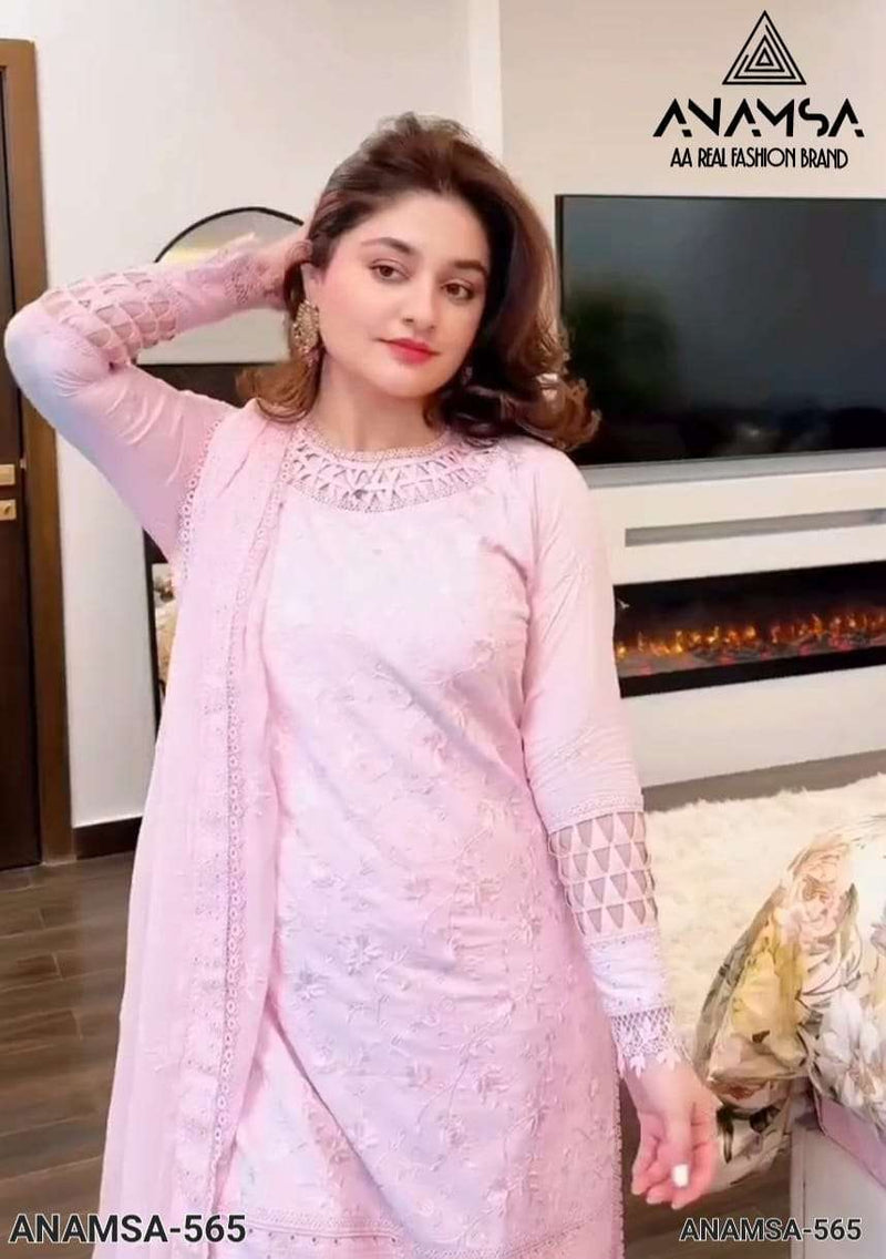 Anamsa 565 Pure Fox Georgette Embroidered Sequence Work Salwar Suit