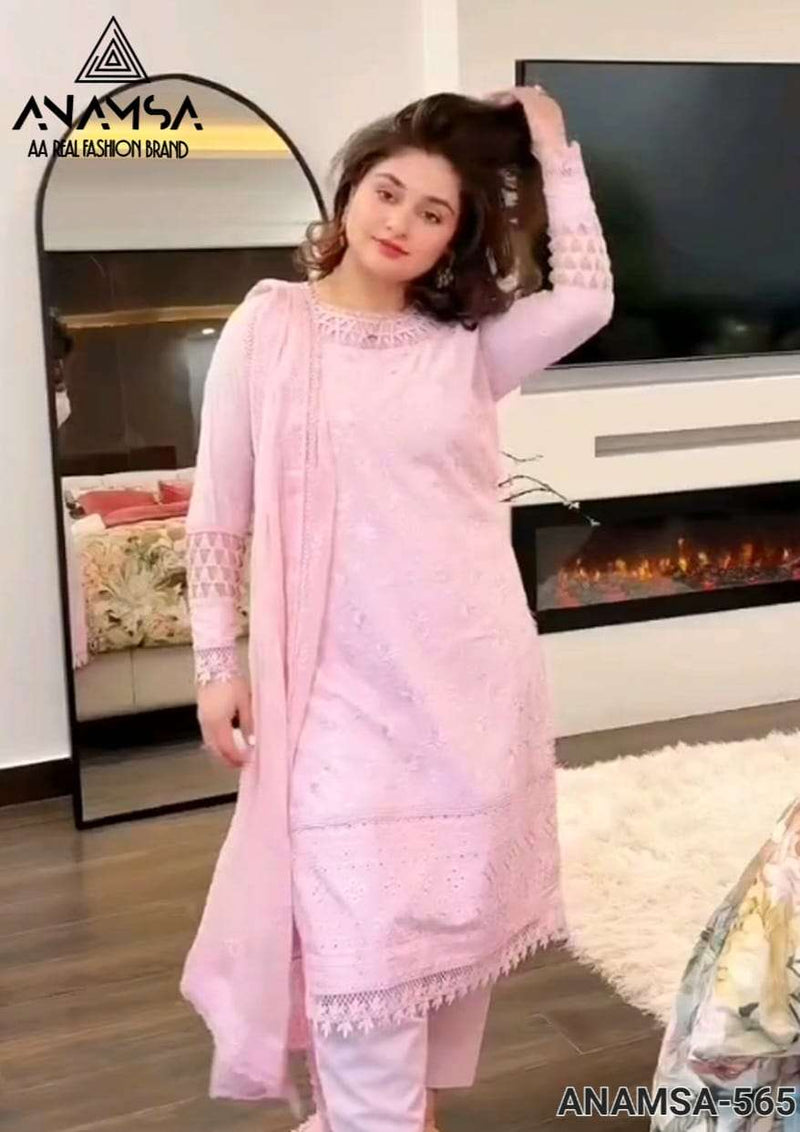 Anamsa 565 Pure Fox Georgette Embroidered Sequence Work Salwar Suit
