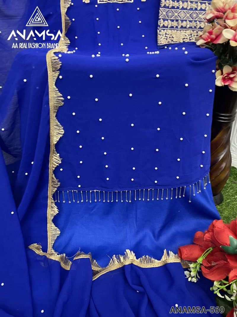 Anamsa 569 Pure Fox Georgette Embroidered Sequence Work Salwar Suit