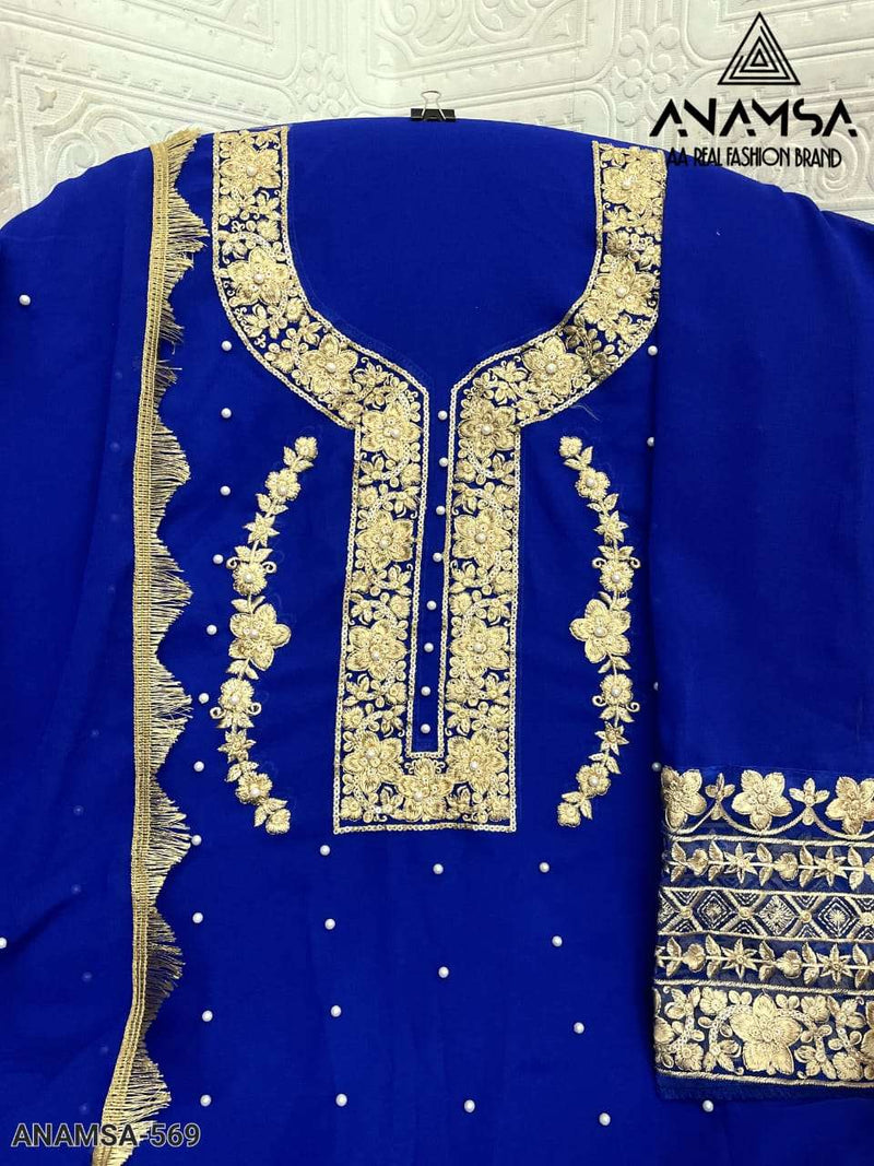 Anamsa 569 Pure Fox Georgette Embroidered Sequence Work Salwar Suit