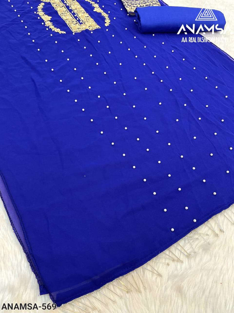 Anamsa 569 Pure Fox Georgette Embroidered Sequence Work Salwar Suit