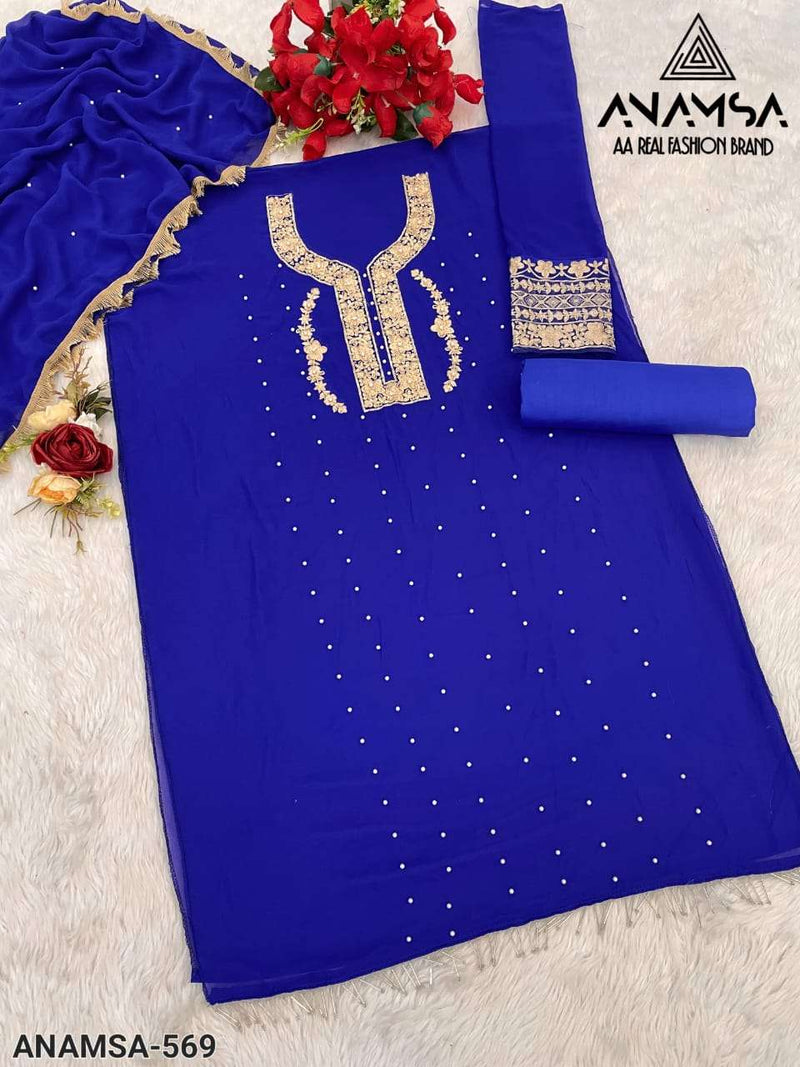 Anamsa 569 Pure Fox Georgette Embroidered Sequence Work Salwar Suit