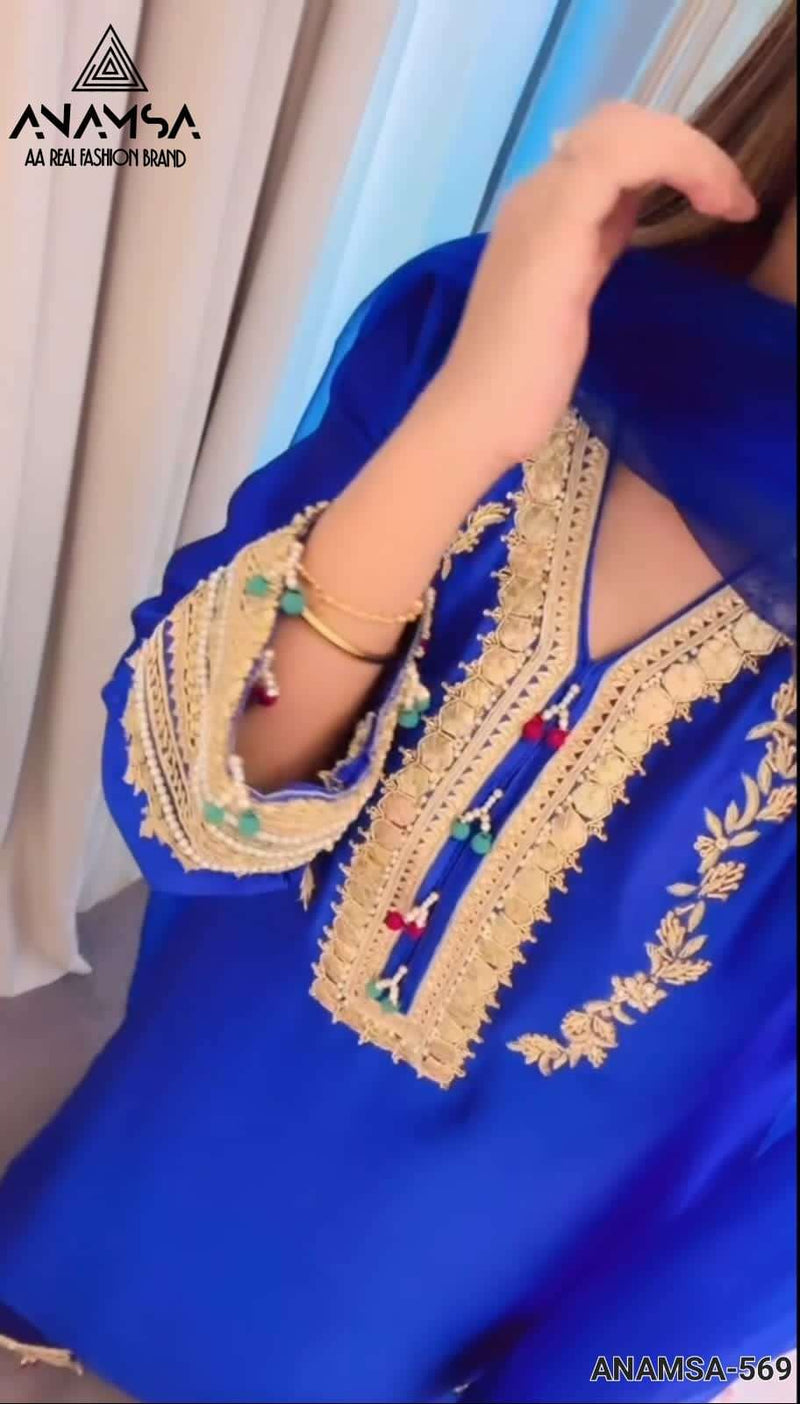 Anamsa 569 Pure Fox Georgette Embroidered Sequence Work Salwar Suit