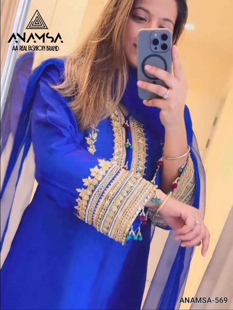 Anamsa 569 Pure Fox Georgette Embroidered Sequence Work Salwar Suit