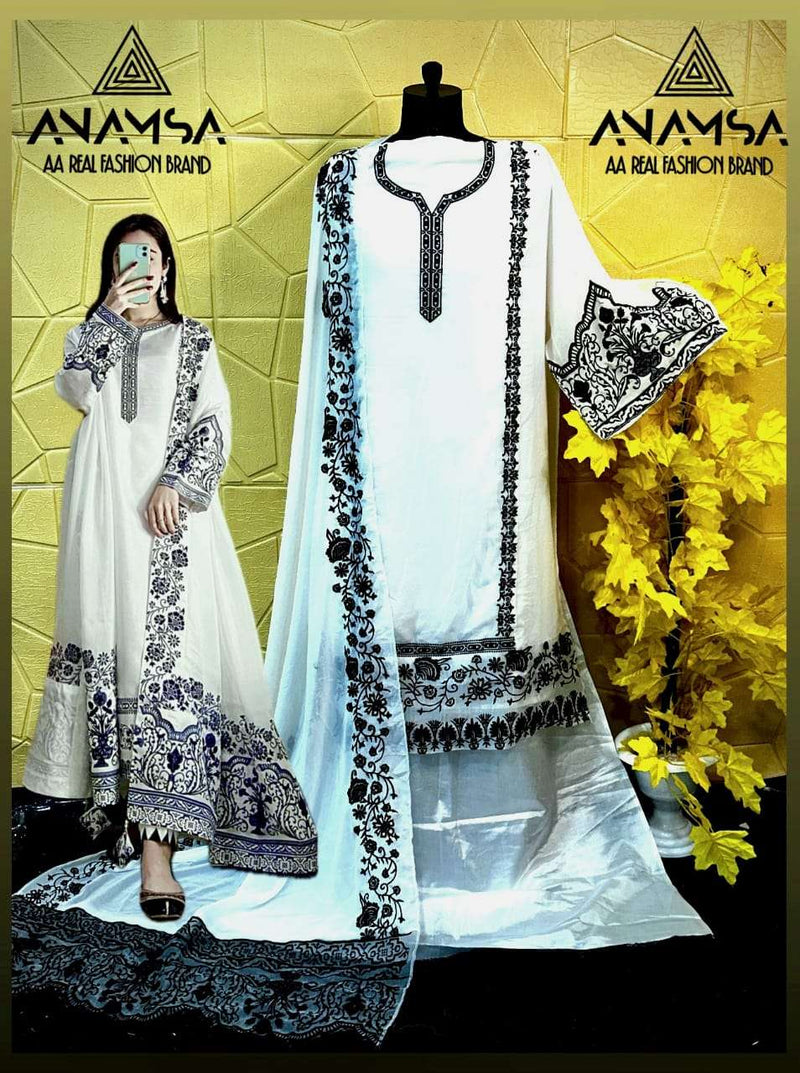 Anamsa D No 450  Fox Georgette With Heavy Embroidered Very Beautiful Design And Sequence Work Salwar Suit