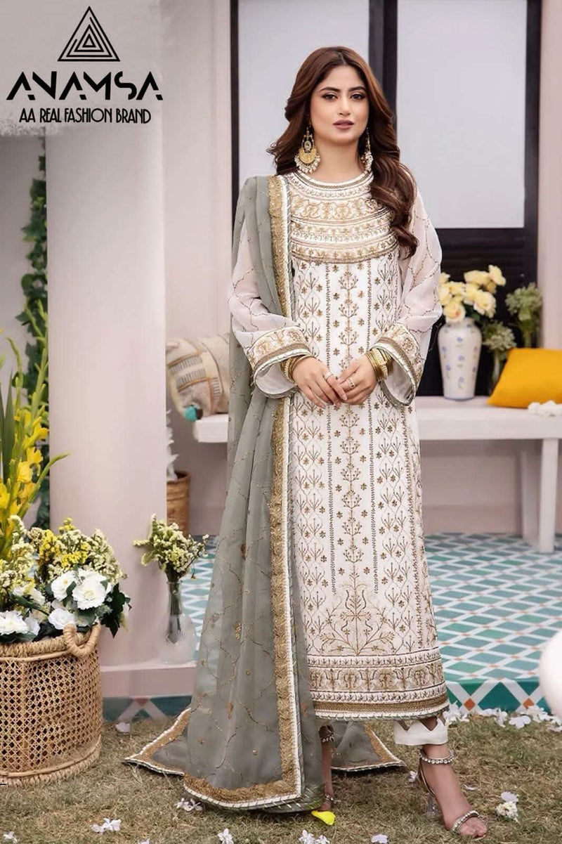 Anamsa 503 Faux Georgette Heavy Embroidered Sequence Work Salwar Suit