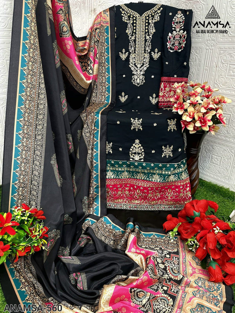 Anamsa 560 Fancy Designer Embroidered Rayon Cotton Salwar Suit