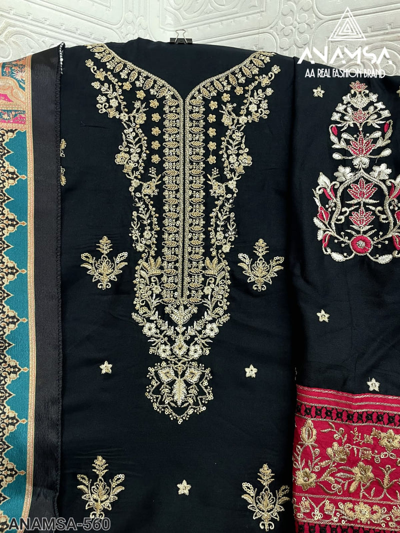 Anamsa 560 Fancy Designer Embroidered Rayon Cotton Salwar Suit