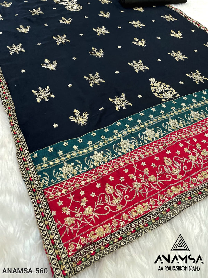 Anamsa 560 Fancy Designer Embroidered Rayon Cotton Salwar Suit