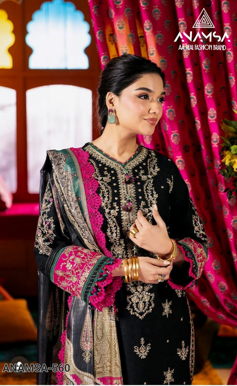 Anamsa 560 Fancy Designer Embroidered Rayon Cotton Salwar Suit