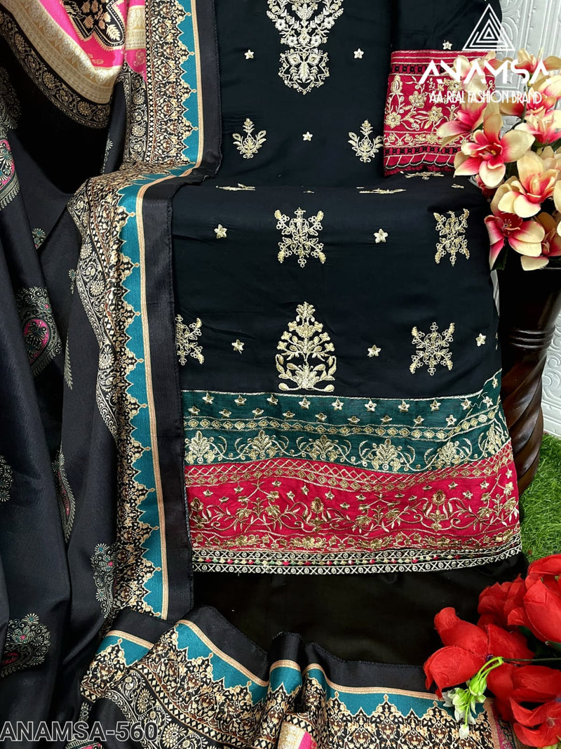 Anamsa 560 Fancy Designer Embroidered Rayon Cotton Salwar Suit