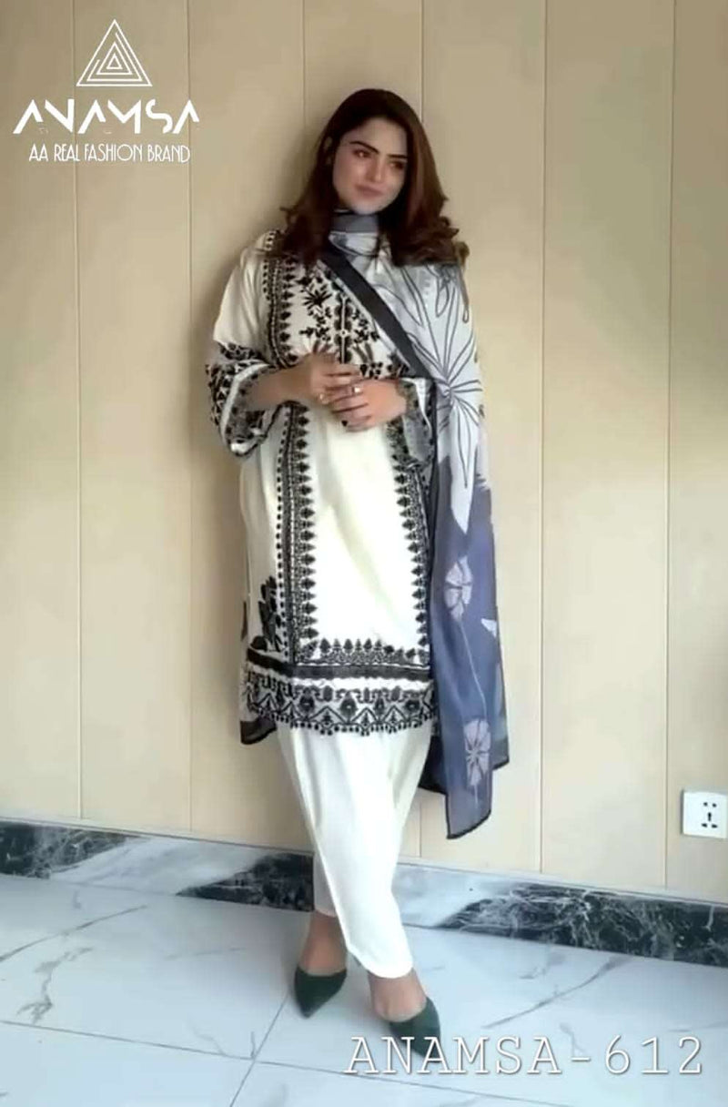 Anamsa 612 Pure Fox Georgette Embroidered Sequence Work Salwar Suit