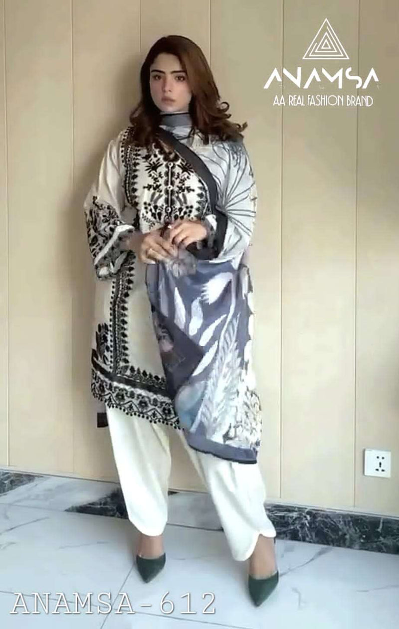 Anamsa 612 Pure Fox Georgette Embroidered Sequence Work Salwar Suit