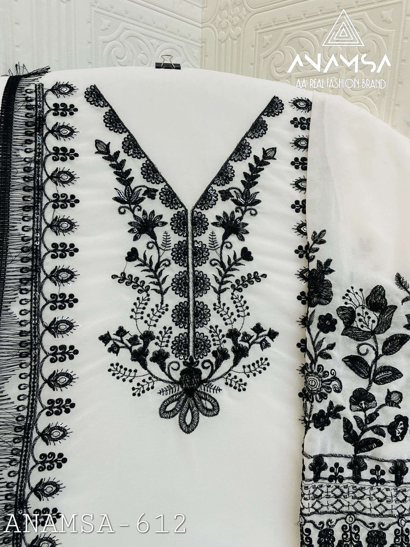 Anamsa 612 Pure Fox Georgette Embroidered Sequence Work Salwar Suit