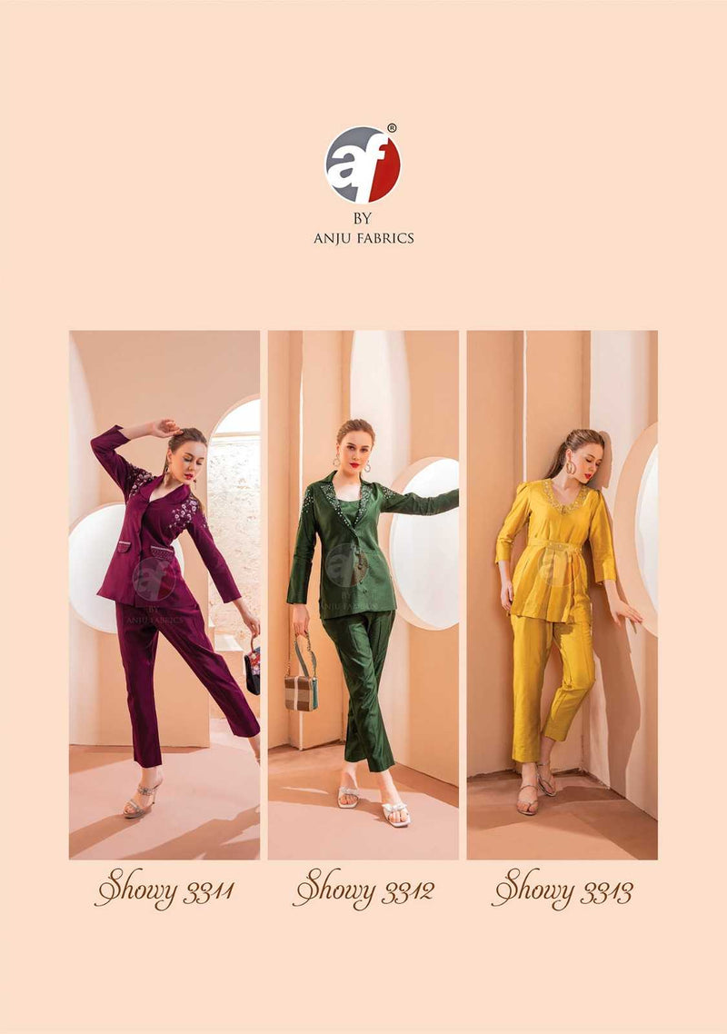 Anju Fab Showy Vol 2 Viscose Nylon Fancy Stylish Handwork Cord Set