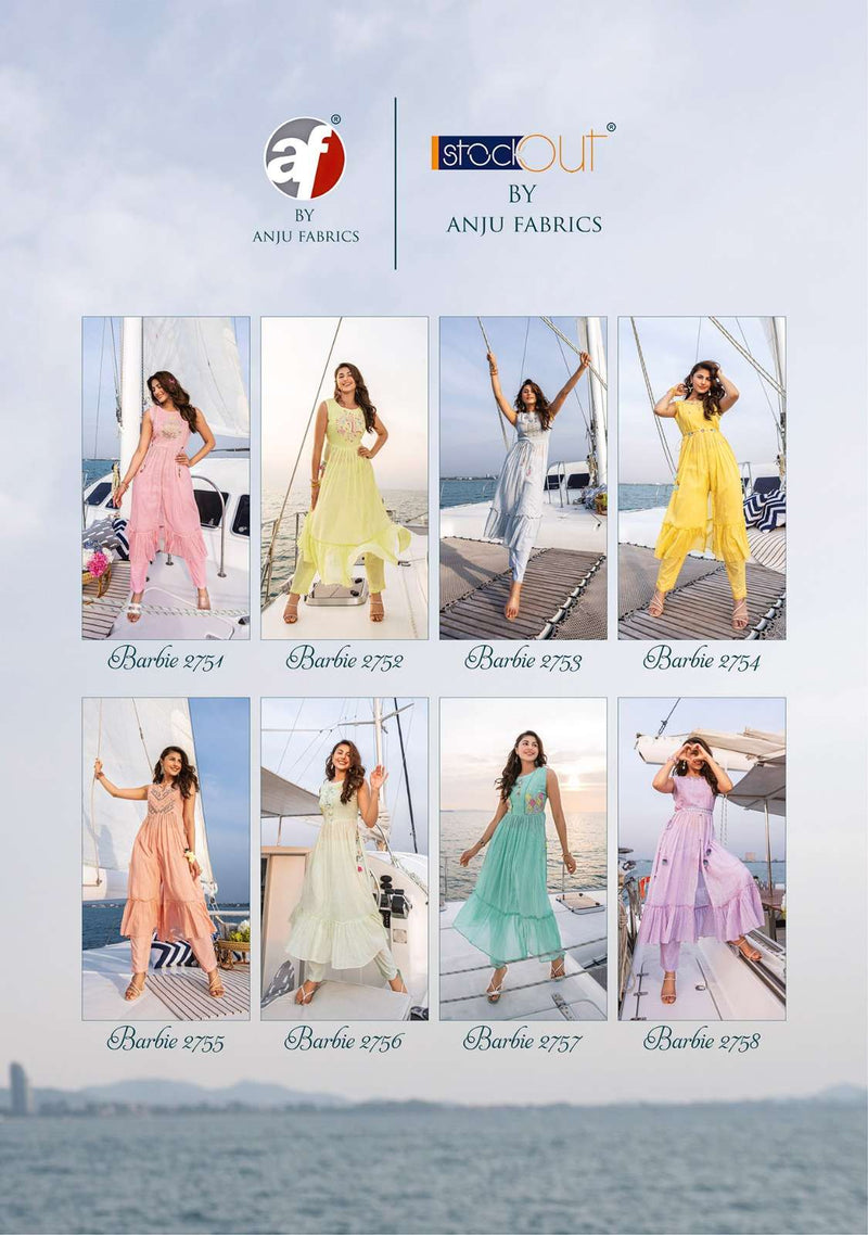 Anju Fabrics Barbie Vol 2 Cotton Manual Embroidery With Hand Work Designer Kurti