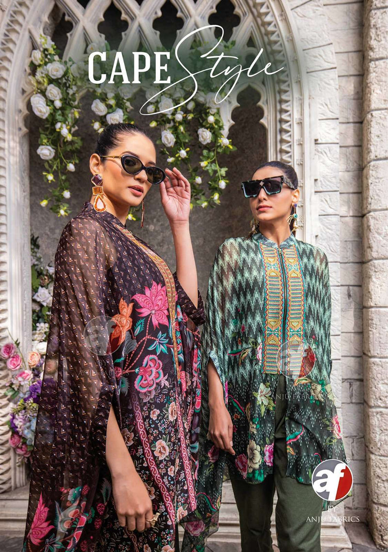 Anju Fabrics Cape Style Viscose Party Wear Top With Bottom Set Of Kurti