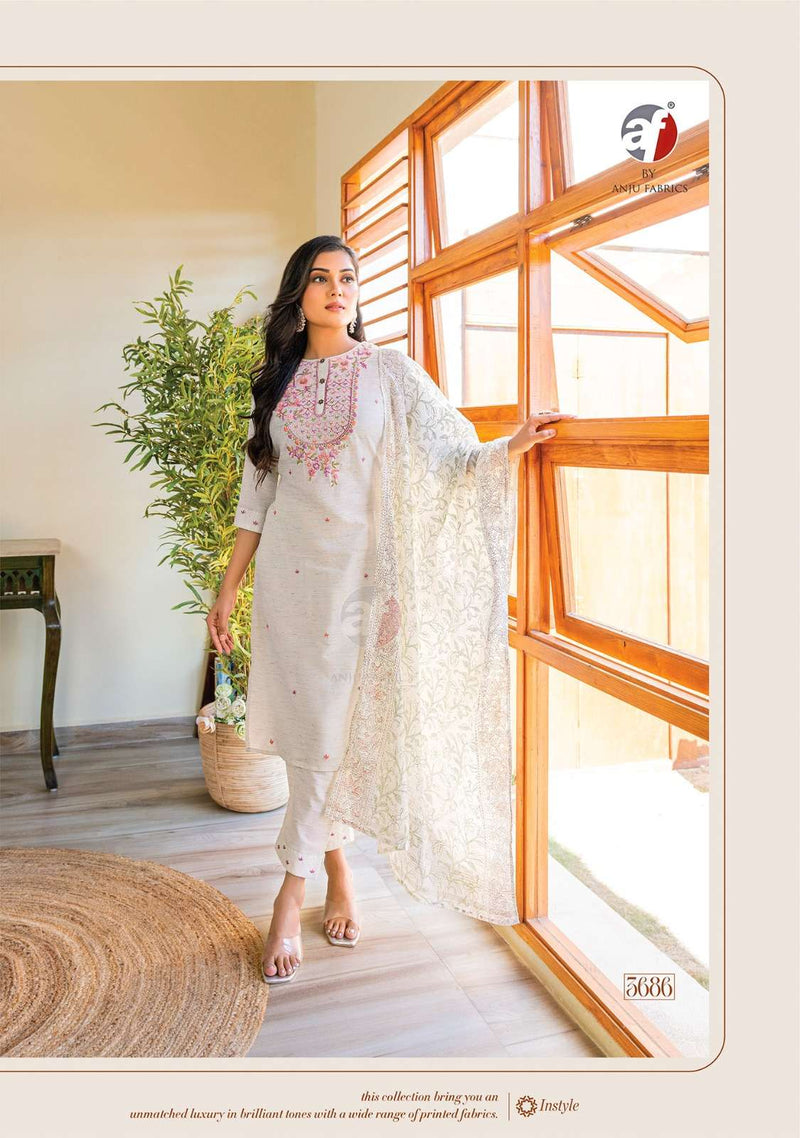 Anju Fabrics Cotton Crush Vol 3 Fancy Partywear Kurti Collection