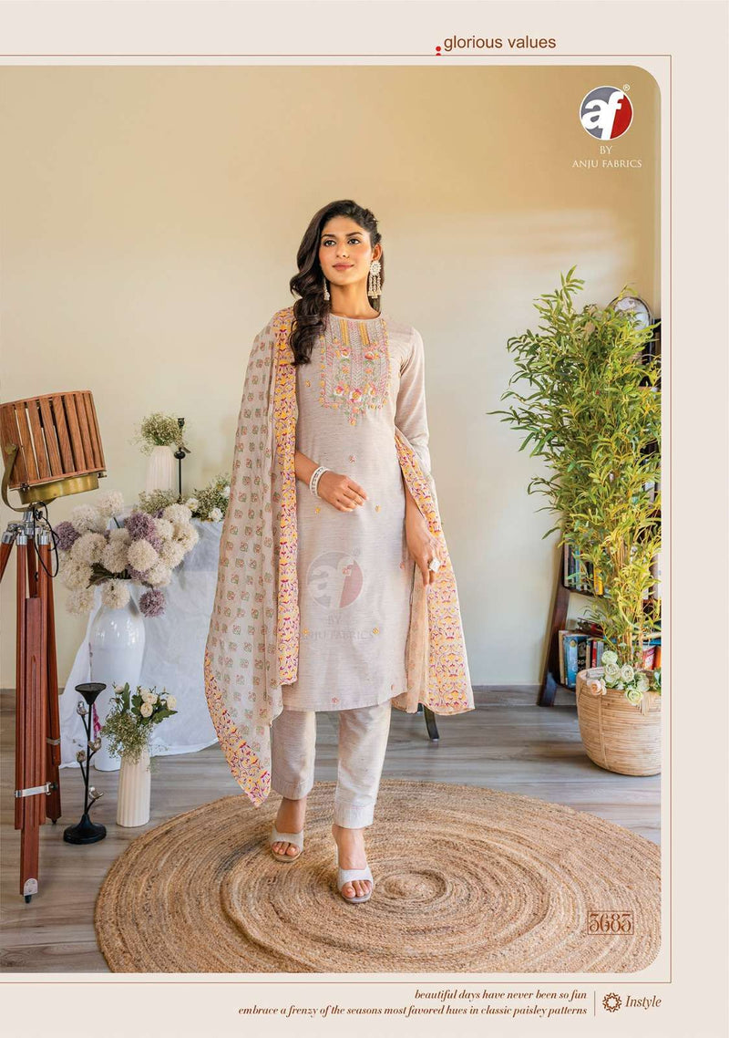 Anju Fabrics Cotton Crush Vol 3 Fancy Partywear Kurti Collection