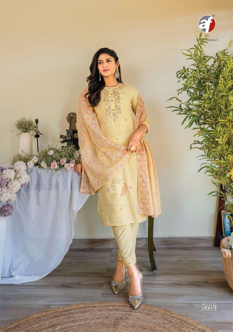 Anju Fabrics Cotton Crush Vol 3 Fancy Partywear Kurti Collection