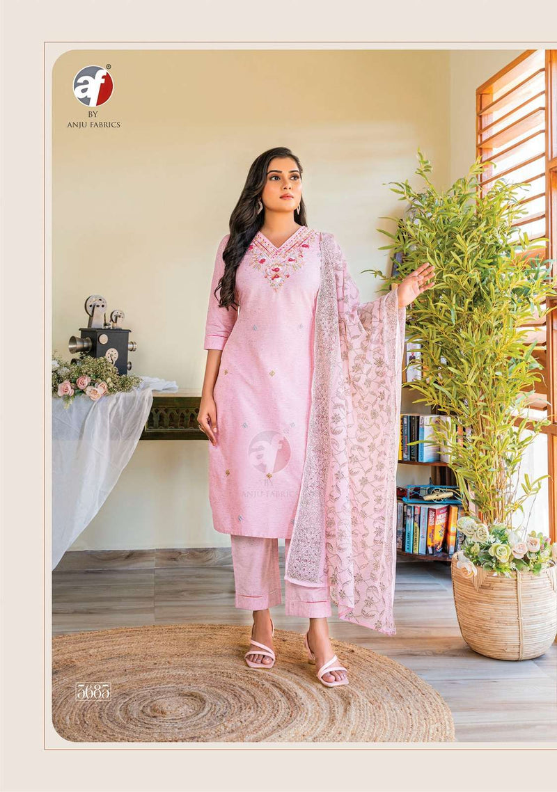 Anju Fabrics Cotton Crush Vol 3 Fancy Partywear Kurti Collection