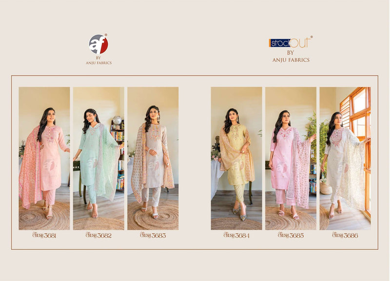 Anju Fabrics Cotton Crush Vol 3 Fancy Partywear Kurti Collection
