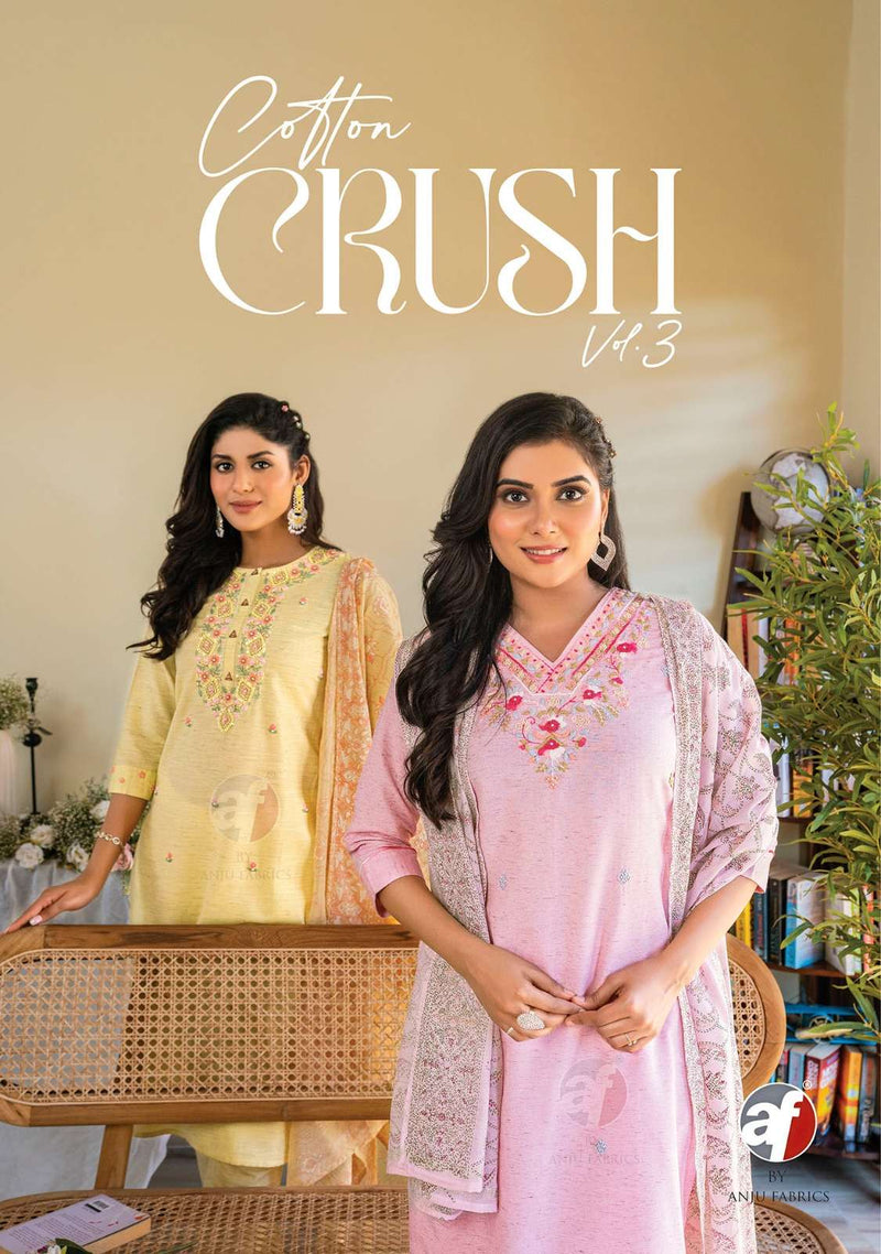 Anju Fabrics Cotton Crush Vol 3 Fancy Partywear Kurti Collection