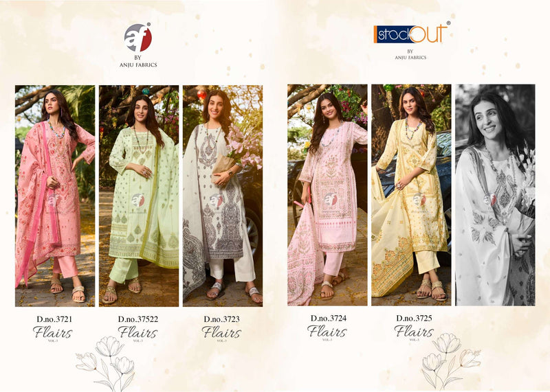 Anju Fabrics Flairs Vol 3 Cotton Pakistani Print Designer Combo Set Kurti