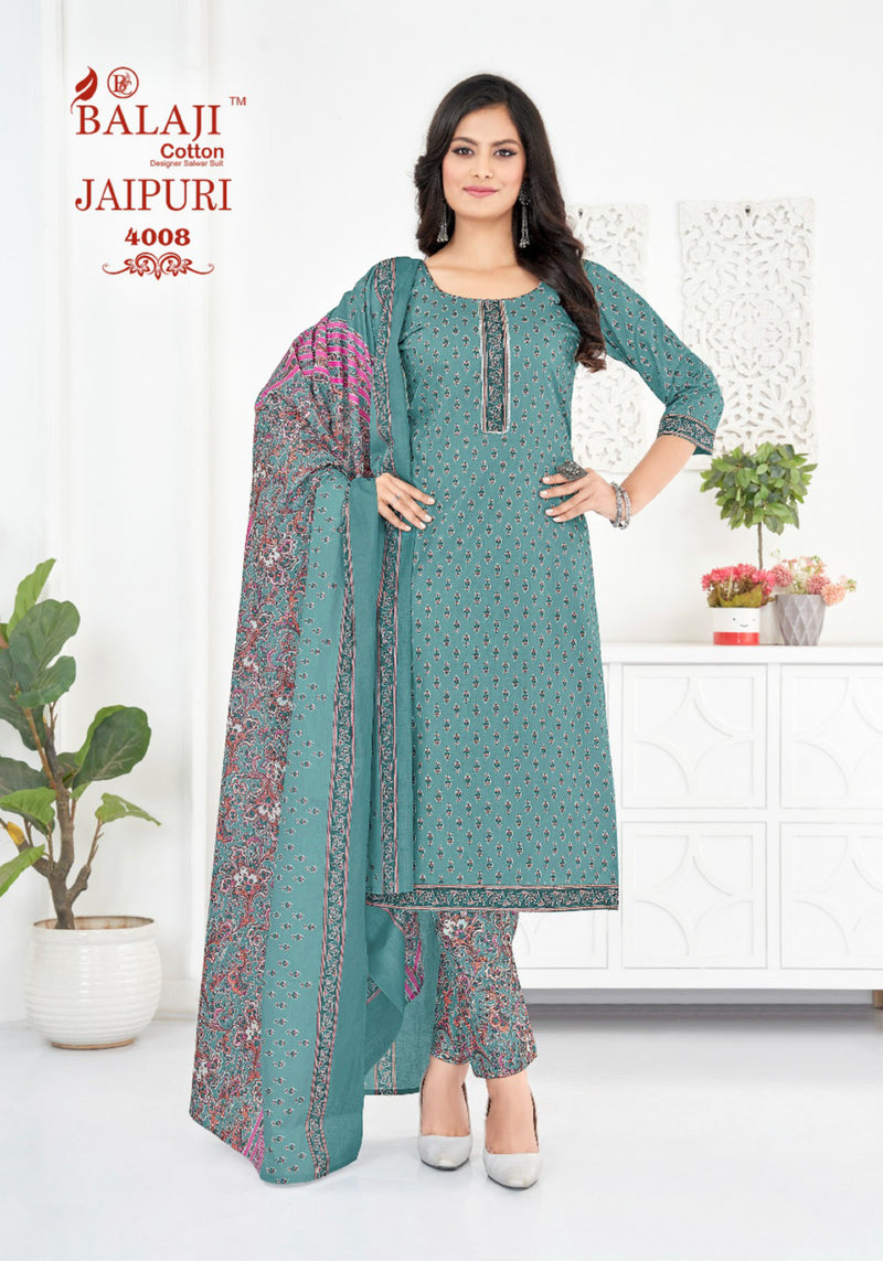 Balaji Cotton Jaipuri Vol 4 Printed Cotton Fancy Kurti Pant & Dupatta