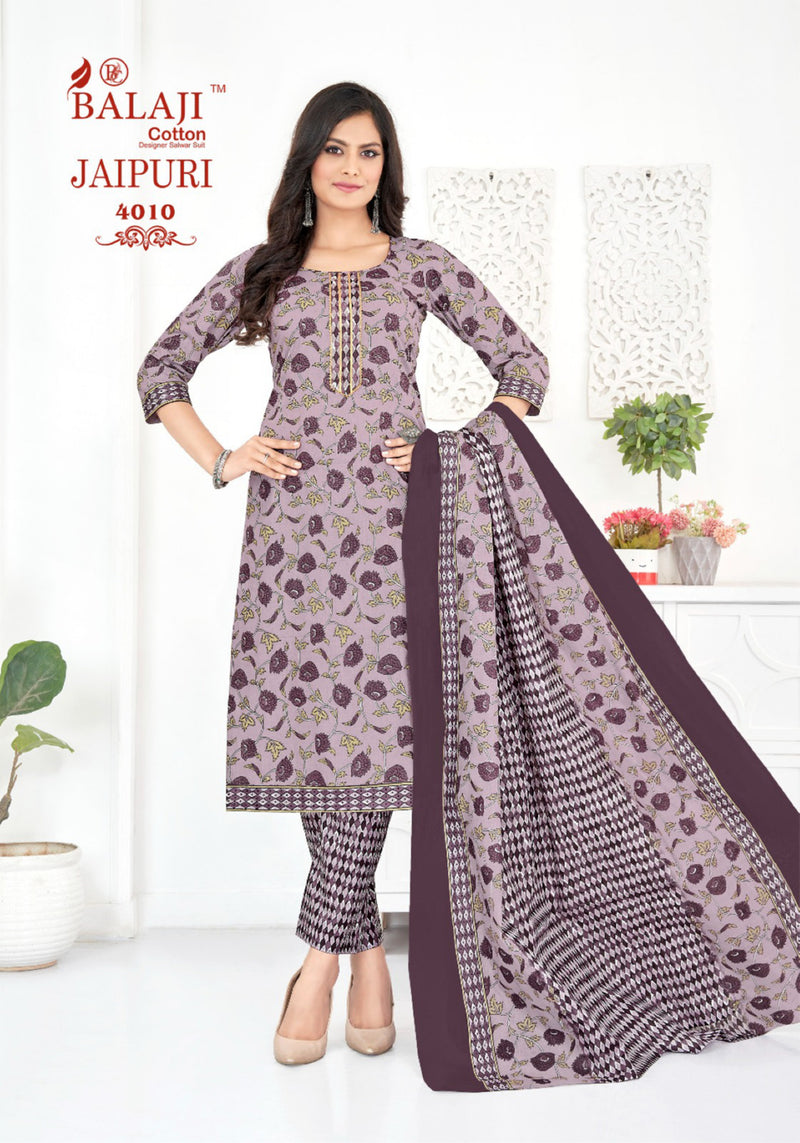 Balaji Cotton Jaipuri Vol 4 Printed Cotton Fancy Kurti Pant & Dupatta