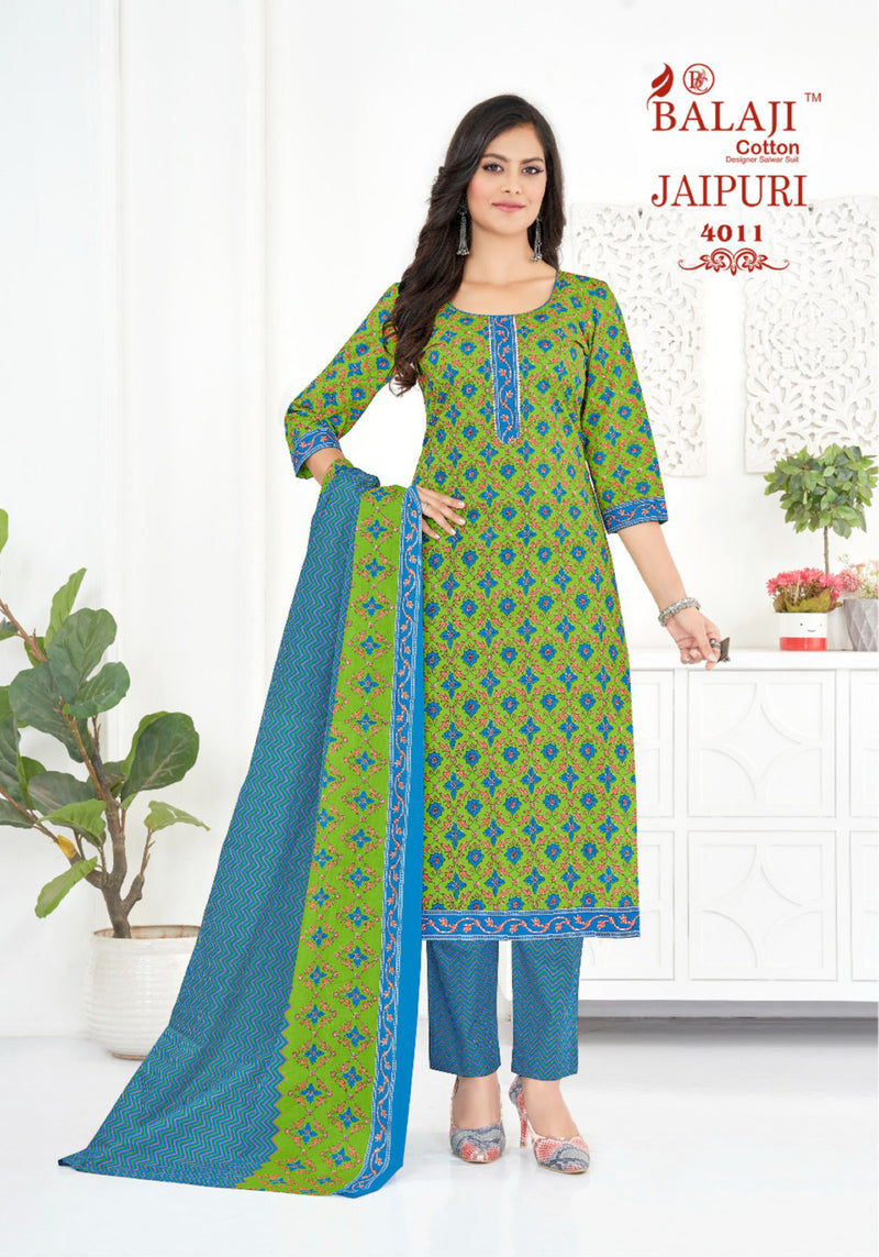 Balaji Cotton Jaipuri Vol 4 Printed Cotton Fancy Kurti Pant & Dupatta