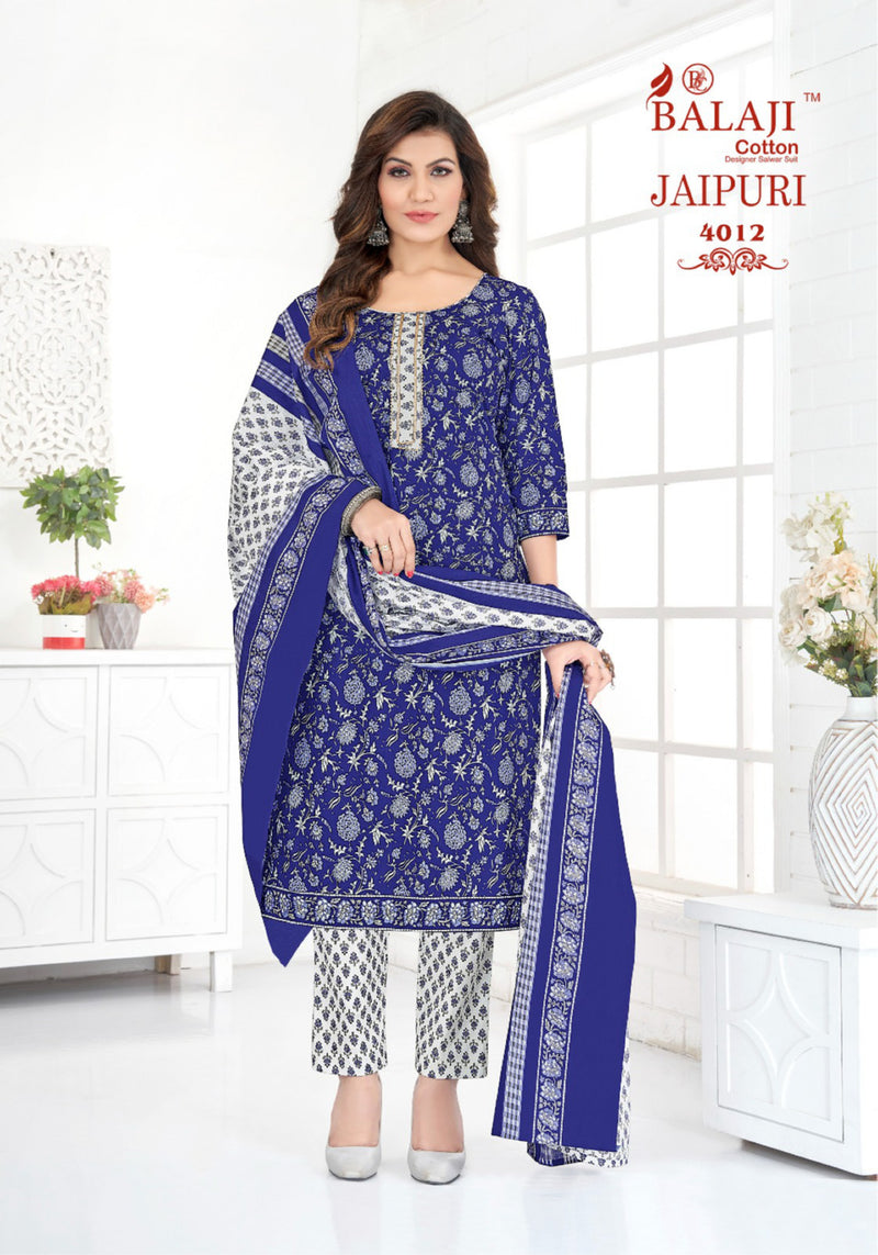 Balaji Cotton Jaipuri Vol 4 Printed Cotton Fancy Kurti Pant & Dupatta