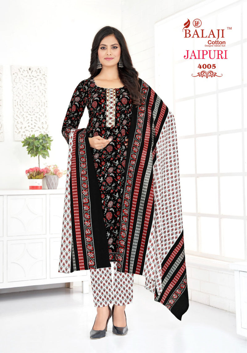 Balaji Cotton Jaipuri Vol 4 Printed Cotton Fancy Kurti Pant & Dupatta