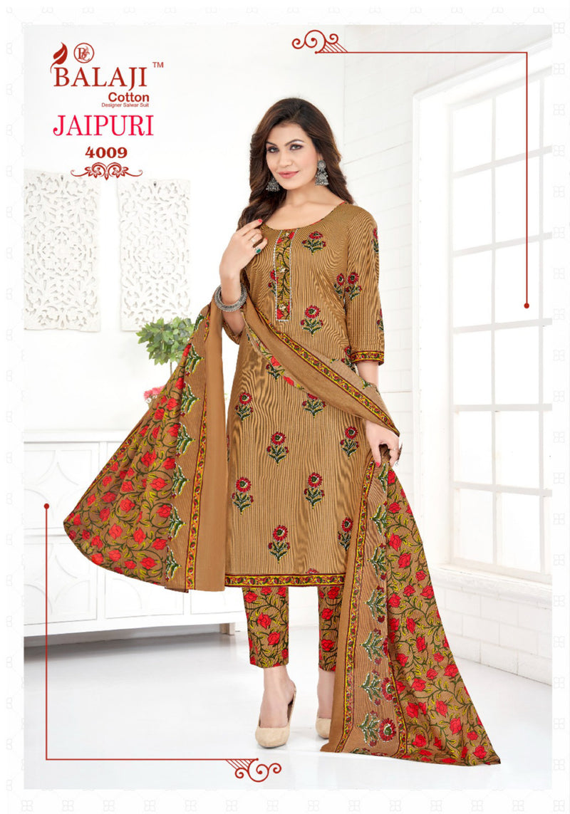 Balaji Cotton Jaipuri Vol 4 Printed Cotton Fancy Kurti Pant & Dupatta