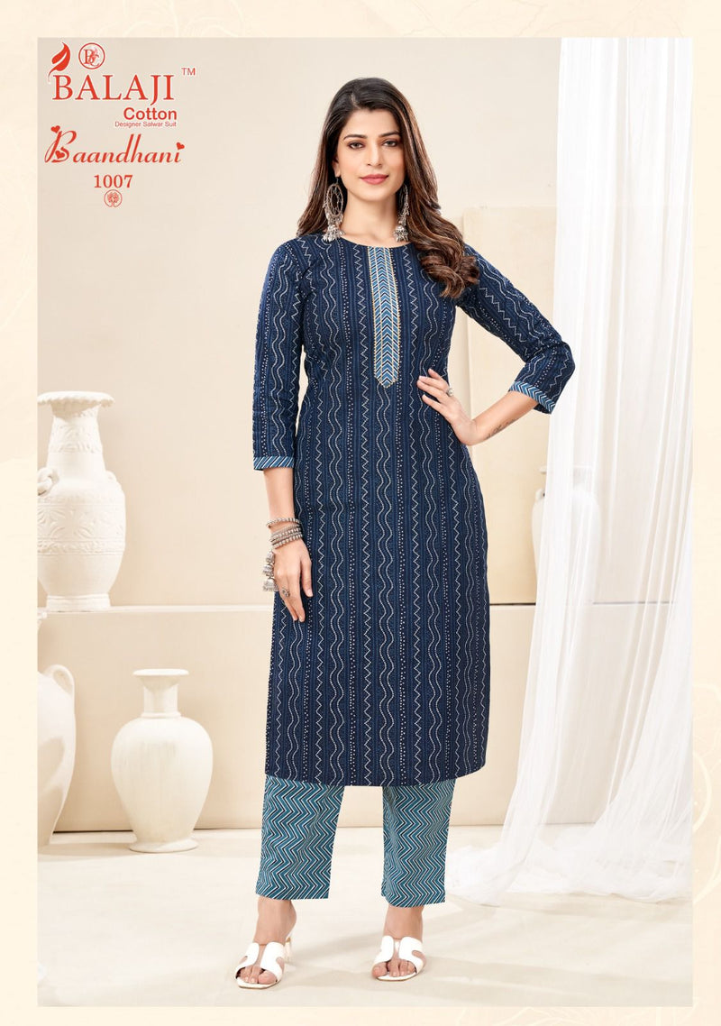 Balaji Cotton Baandhani Vol 1 Cotton Print With Tie Pattern Fancy Kurti With Bottom