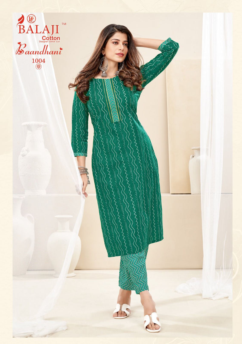 Balaji Cotton Baandhani Vol 1 Cotton Print With Tie Pattern Fancy Kurti With Bottom