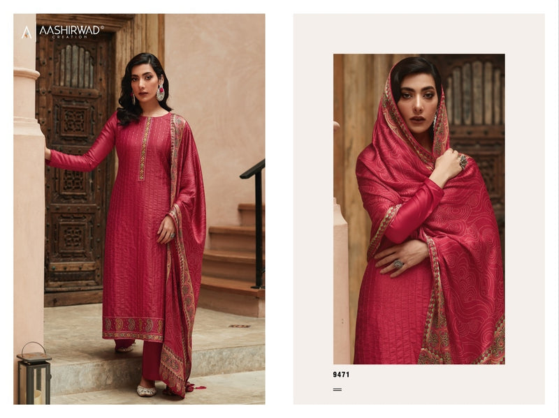 Aashirwad Creation Bandhej Premium Silk With Embroidery Designer Suits