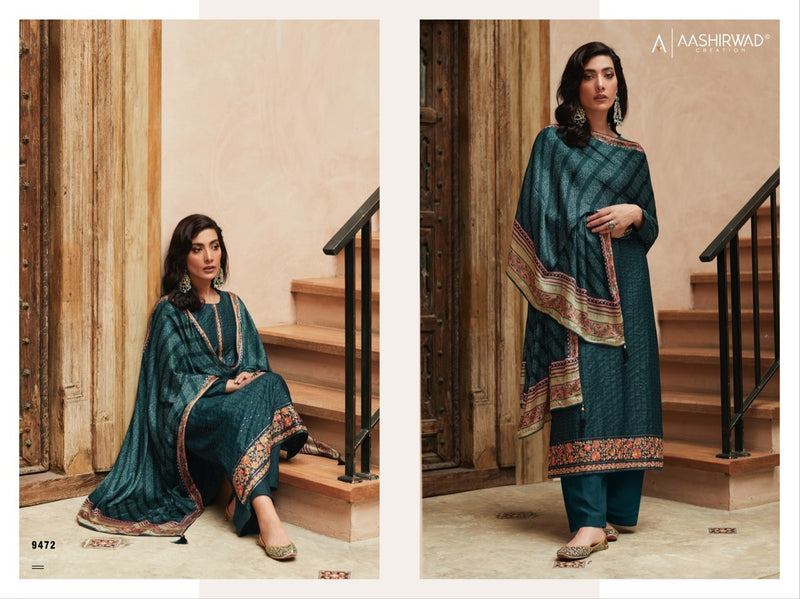 Aashirwad Creation Bandhej Silk Heavy Embroidery Work Fancy Designer Partywear Salwar Suits