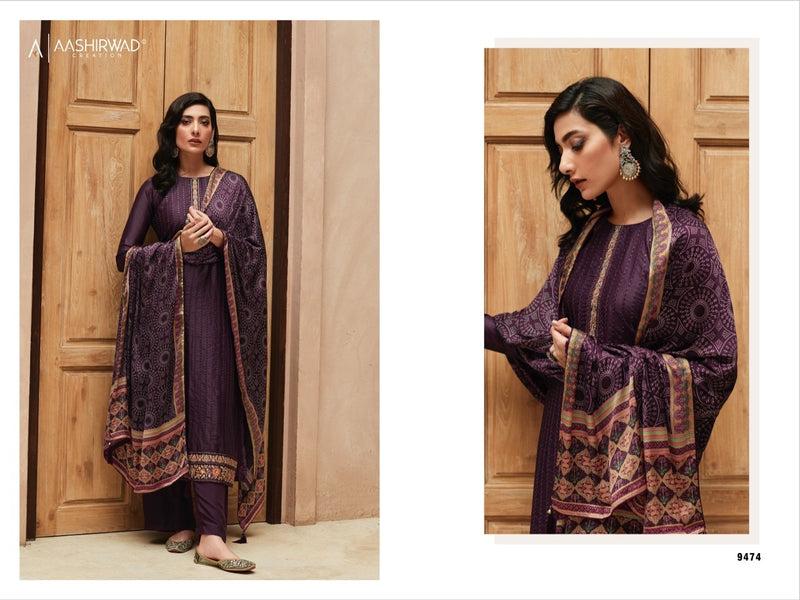 Aashirwad Creation Bandhej Silk Heavy Embroidery Work Fancy Designer Partywear Salwar Suits