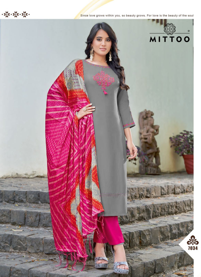 Mittoo Bansri Vol 4 Rayon Handwork Designer Fancy Kurti Collection