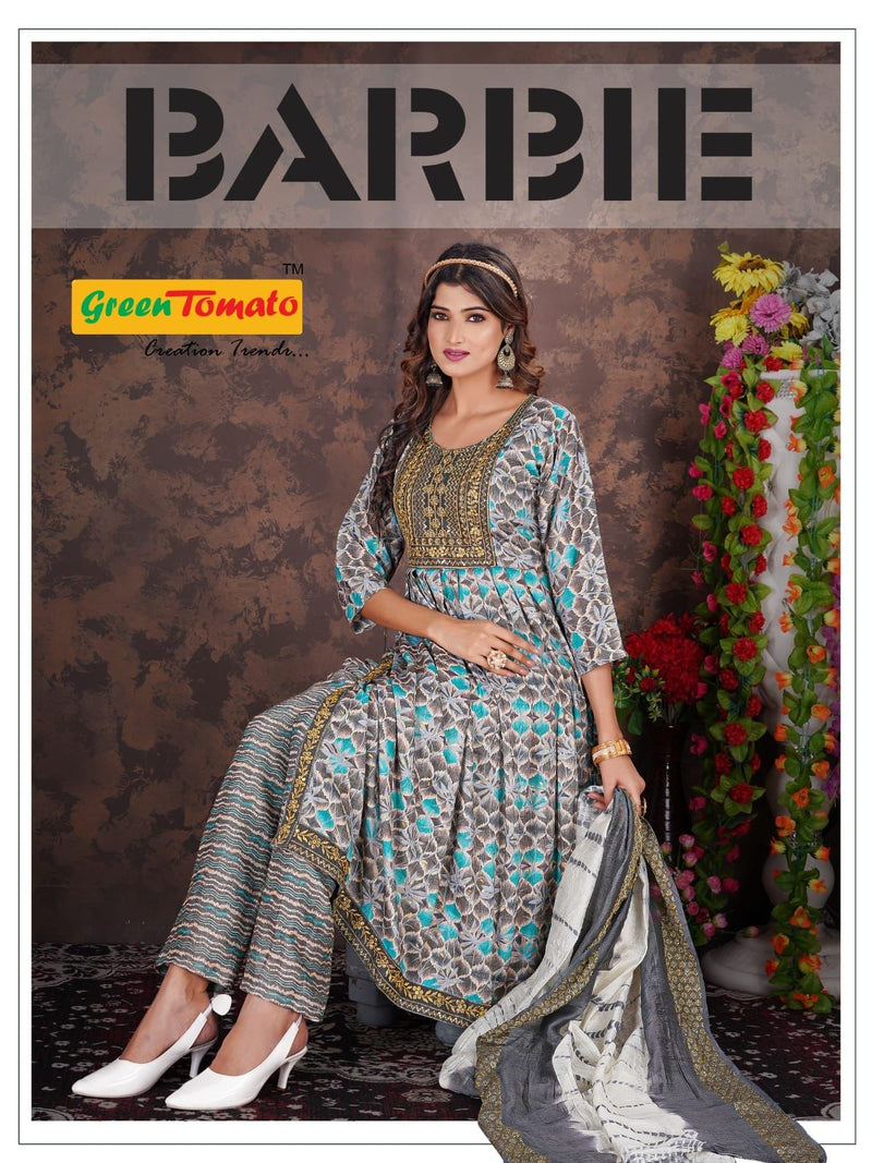 Green Tomato Barbie Vol 1 Rayon Nayra Style Designer Kurtis