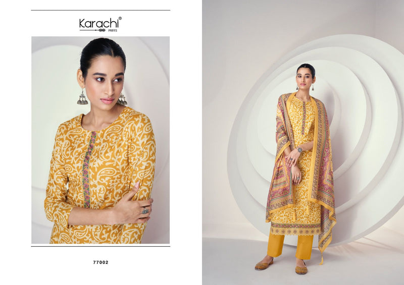 Kesar Karachi Prints Batik Lawn Cotton Print With Embroidery Work Salwar Suit